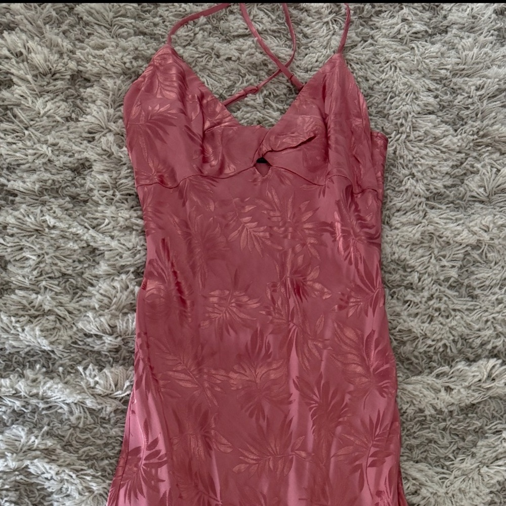 Lulu's Pink Floral Maxi Dress